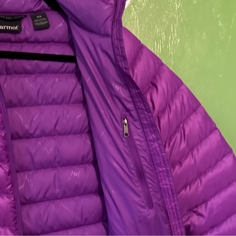 Marmot Womens Bright Purple Quilted Down Puffer Jacket - Picture 6 of 8